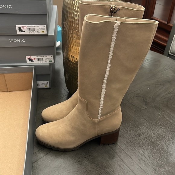 Vionic Brenna Waterproof Knee High Boot in Wheat - Picture 6 of 13